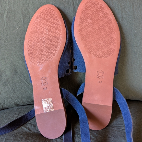 Tory Burch Blue Suede Women's Sandals - Picture 2 of 5